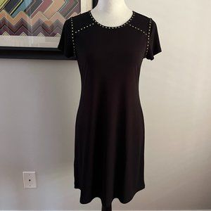 Calvin Klein Black Dress with Gold Studs SZ 4